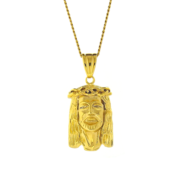 Gold Jesus Piece Necklace - Micro Edition