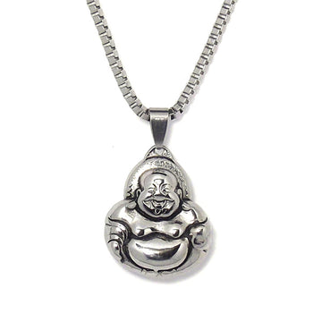 Necklace - Silver Prosperity Double Sided  Maitreya Buddha - Tossari
 - 1